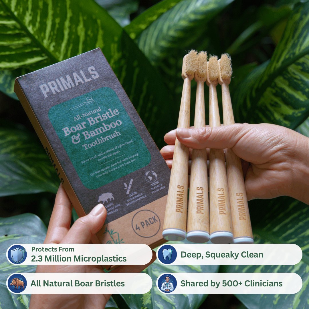 Boar Bristle & Bamboo Toothbrush by PRIMALS